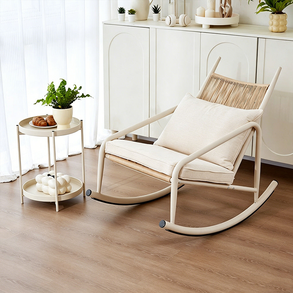 Outdoor Woven Rocking Chair with Cushions