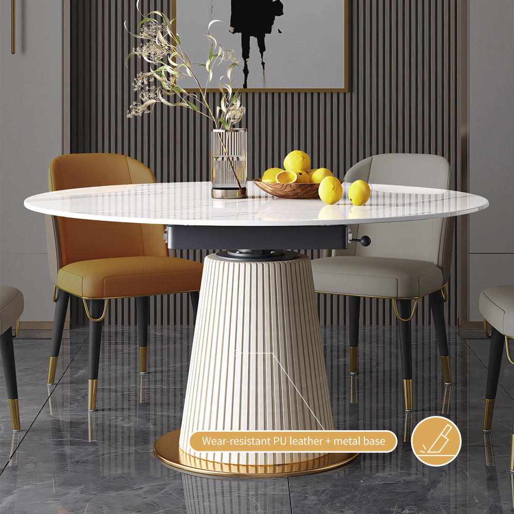 50.7" Convertible Folding Dining Table Round to Square Expandable Dining Table