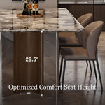 Load image into Gallery viewer, Contemporary Gloss Marble Grain Dining Table with Dual Material Legs
