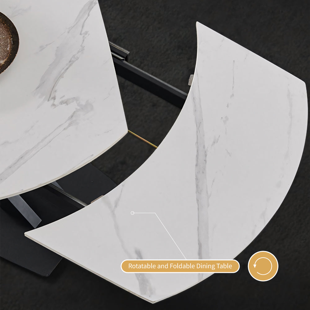 46.8"-70.2" Versatile Elegant Extending Dining Table with Rotating Top Perfect for Modern Living Spaces
