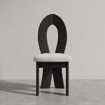 Load image into Gallery viewer, Modern Sculptural Dining Chair Set of 2 Solid Wood Frame Upholstered Seat Curved Loop Back Accent Chair
