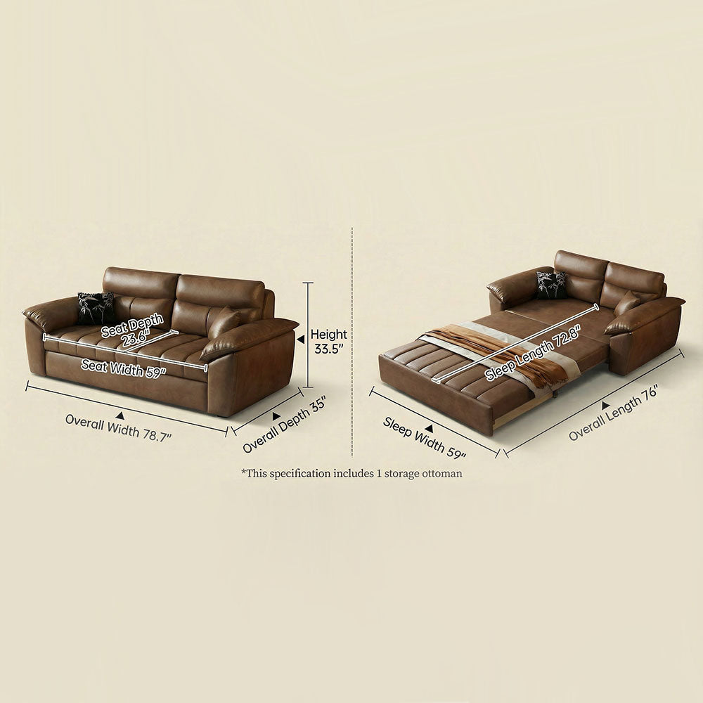 89.7'' Cat Scratch-Resistant Sofa Bed Hidden Storage Convertible Design Durable Comfort