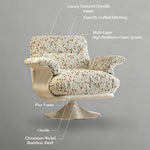 Load image into Gallery viewer, Modern Swivel Lounge Chair with Speckled Jacquard Upholstery Curved Wood Frame and Stainless Steel Base
