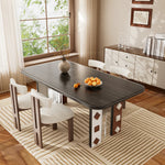 Load image into Gallery viewer, 62.4&quot; Modern Dining Table Artistic Leg Panels Dual-Tone Contrast
