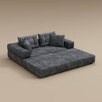 Load image into Gallery viewer, 70&#39;&#39;-78&#39;&#39;Convertible Sofa Bed Tufted Cushion Armrest Foldable Design in Grey Fabric Upholstery
