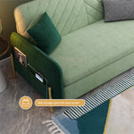 Load image into Gallery viewer, Sofa Bed Solid Wood Metal Frame Velvet Upholstery Storage Drawer Convertible

