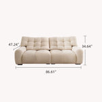 Load image into Gallery viewer, Modern Upholstered Sofa Movable Backrest Fabric Couch Minimalist Living Room Sofa

