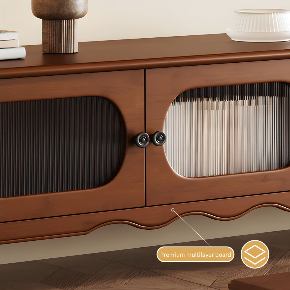 Walnut TV Stand Cabinet with Elegant Design and Spacious Storage Solutions