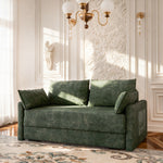 Load image into Gallery viewer, 65.5" Sofa Convertible Sofa Bed Wrinkle-resistant Linen Lightweight Loveseat Wooden Armrest
