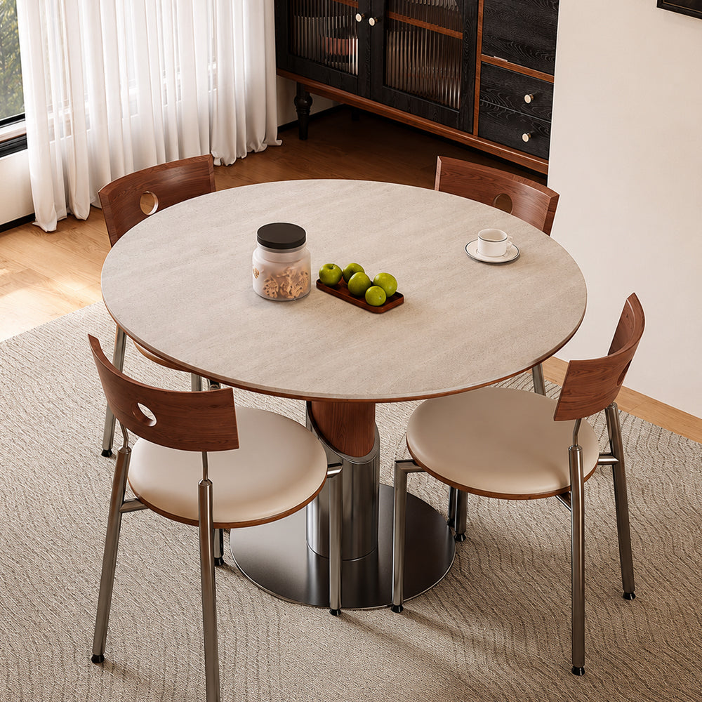 31.49" Modern Round Dining Table and Conversation Meeting Table