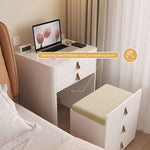 Load image into Gallery viewer, Functional Makeup Vanity Built-in Mirror Organized Storage Drawers Rolling Stool

