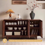 Load image into Gallery viewer, Modern Sideboard Solid Wood 3-Door Cabinet Adjustable Shelves
