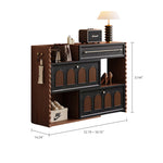 Load image into Gallery viewer, Extendable Shoe Cabinet Black &amp; Walnut Modern Storage Organizer
