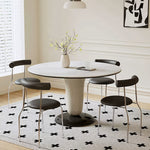 Load image into Gallery viewer, 47.2&quot; Modern Round Dining Table White Stone Top and Fiberglass Base
