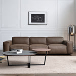 Load image into Gallery viewer, Modern Leather Sofa Boxy Low-Profile Design with Wide Arms
