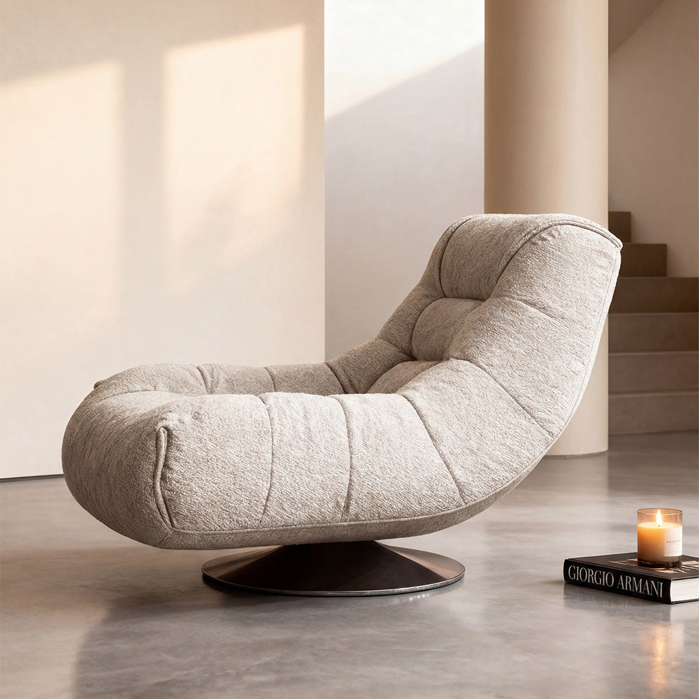 Modern Swivel Lounge Chair with Plush Upholstery Oversized Accent Chair