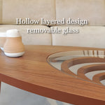 Load image into Gallery viewer, Modern Artistic Coffee Table with 3D Vortex Design and Tempered Glass Top
