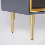 Load image into Gallery viewer, Modern Sideboard Cabinet Marble Top Glass Doors Gold Frame Storage with Drawers
