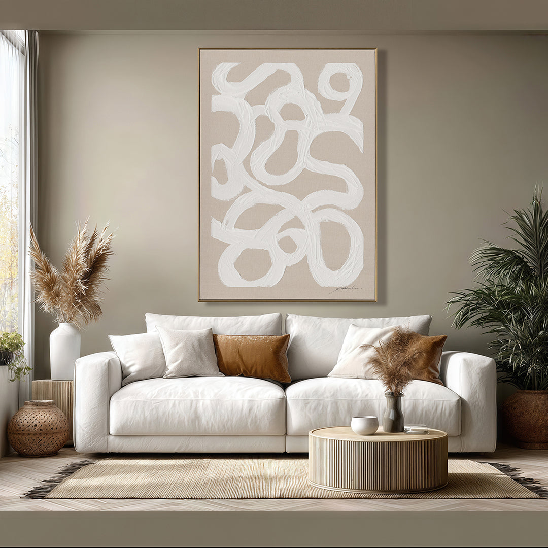 Original hand-painted abstract art, wabi-sabi strokes bring nature and calm into your space.