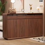 Load image into Gallery viewer, 55.1''/62.9'' Modern Walnut Shoe Cabinet with Storage Drawers Large Capacity Entryway Organizer
