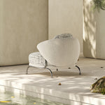Load image into Gallery viewer, Modern Artistic Lounge Chair with Curved Back and Pattern Upholstered Accent Design
