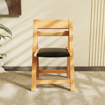 Load image into Gallery viewer, 4PCS Folding Chair Solid Wood with Black Leather Seat Space-Saving Durable Elegant Design
