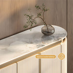 Load image into Gallery viewer, 58.5&quot; Elegant and Modern White and Gold Sideboard Cabinet with Ample Storage
