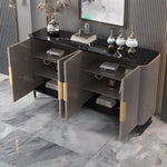 Load image into Gallery viewer, 62.4&#39;&#39; Modern Luxury Elegant Gray and Gold Sideboard with Adjustable Shelves
