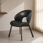 Load image into Gallery viewer, Modern Curved Dining Chair Set of 2 with Upholstered Seat &amp; Carbon Steel Frame
