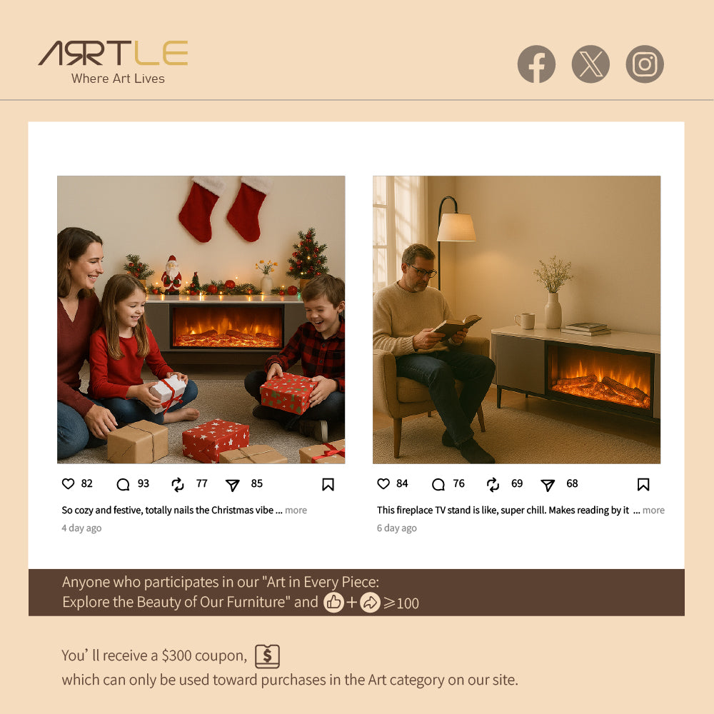 Contemporary Gray Electric Fireplace TV Stand with 3-Color LED Lights for 65 to 85-inch TVs