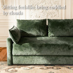 Load image into Gallery viewer, 65.5" Sofa Convertible Sofa Bed Wrinkle-resistant Linen Lightweight Loveseat Wooden Armrest
