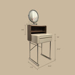 Load image into Gallery viewer, Luxury White Makeup Vanity Modern Compact Table with LED Mirror
