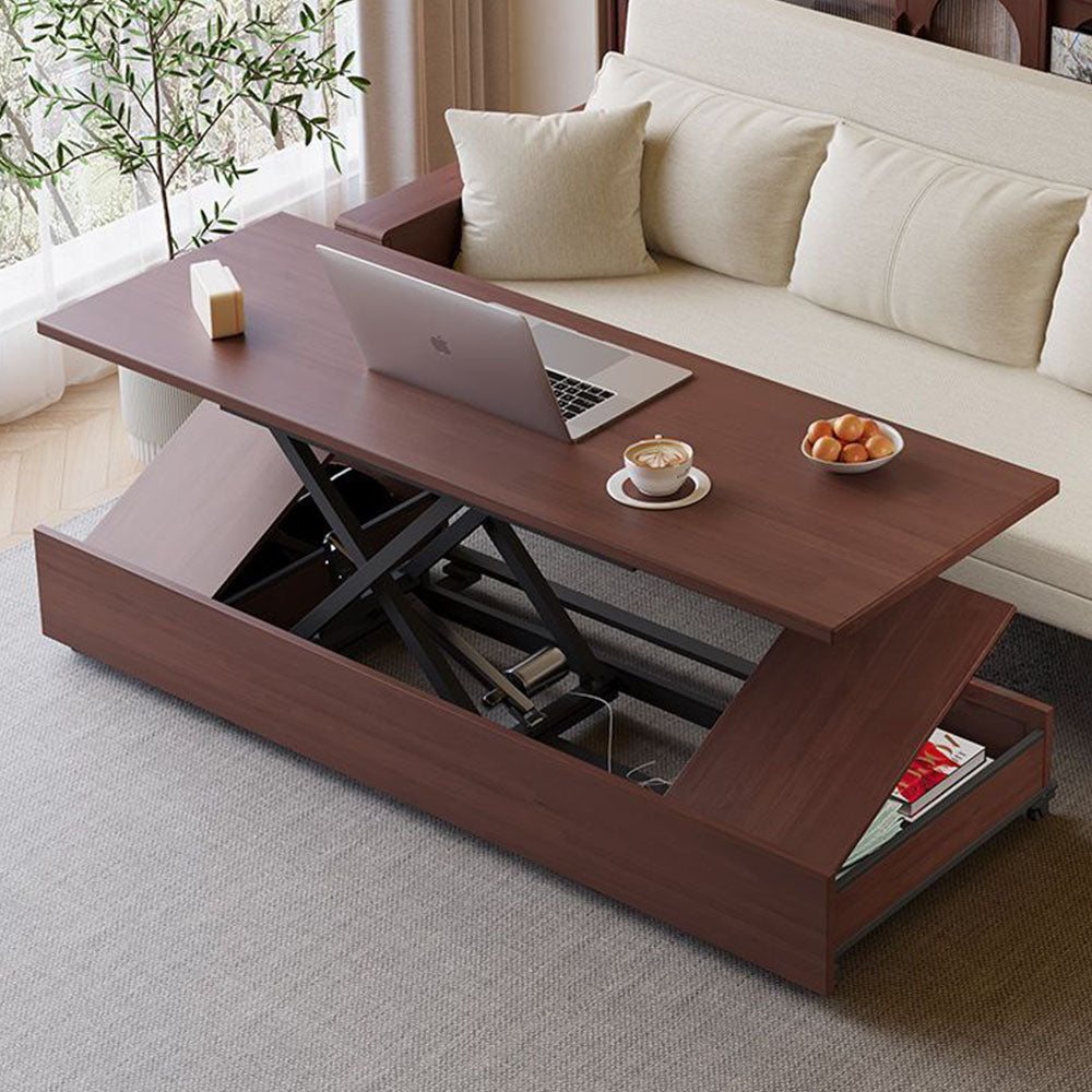 Modern Multifunctional Sofa Bed with Electric Lift Coffee Table & Storage