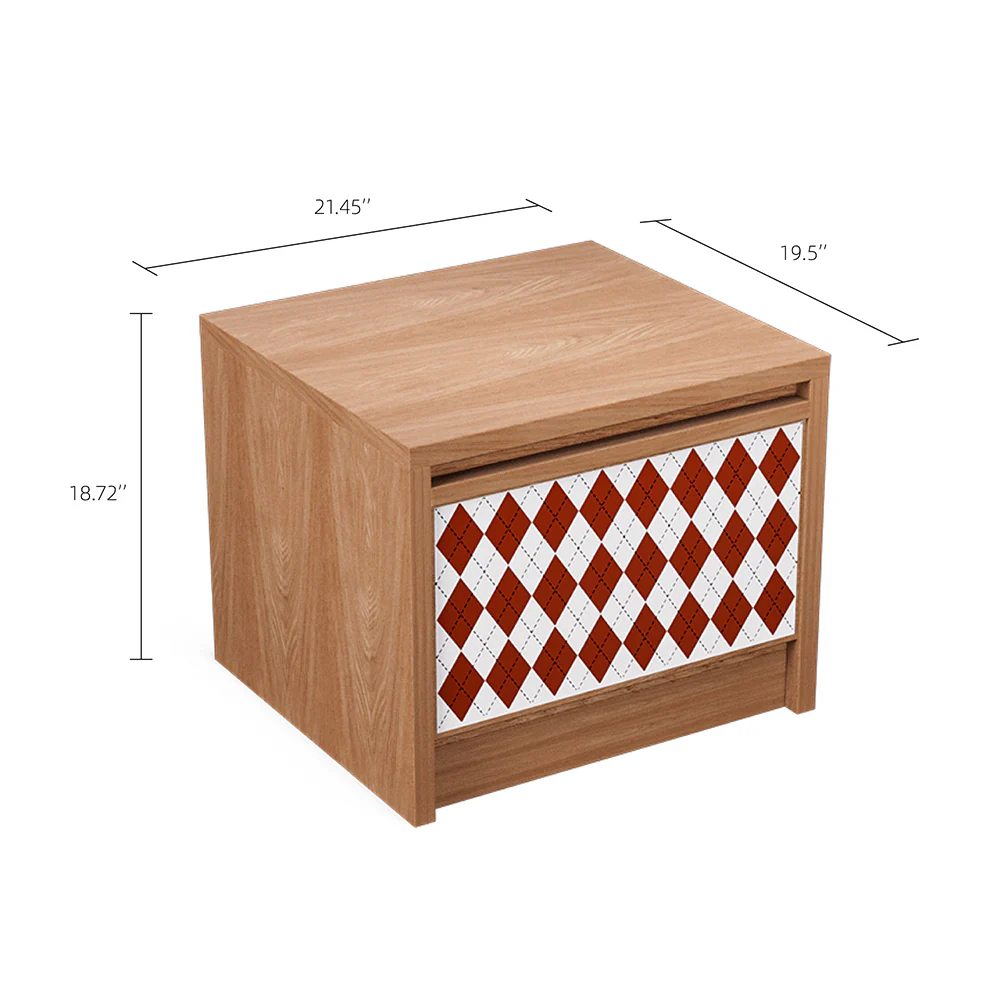 Modular Storage Unit Flip-Up Door Retro Diamond Design