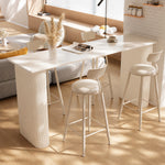 Load image into Gallery viewer, Cream White Rectangular Fluted Leg Living Room Sofa Bar Table
