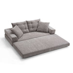 Load image into Gallery viewer, 70&#39;&#39;-78&#39;&#39;Convertible Sofa Bed Tufted Cushion Armrest Foldable Design in Grey Fabric Upholstery
