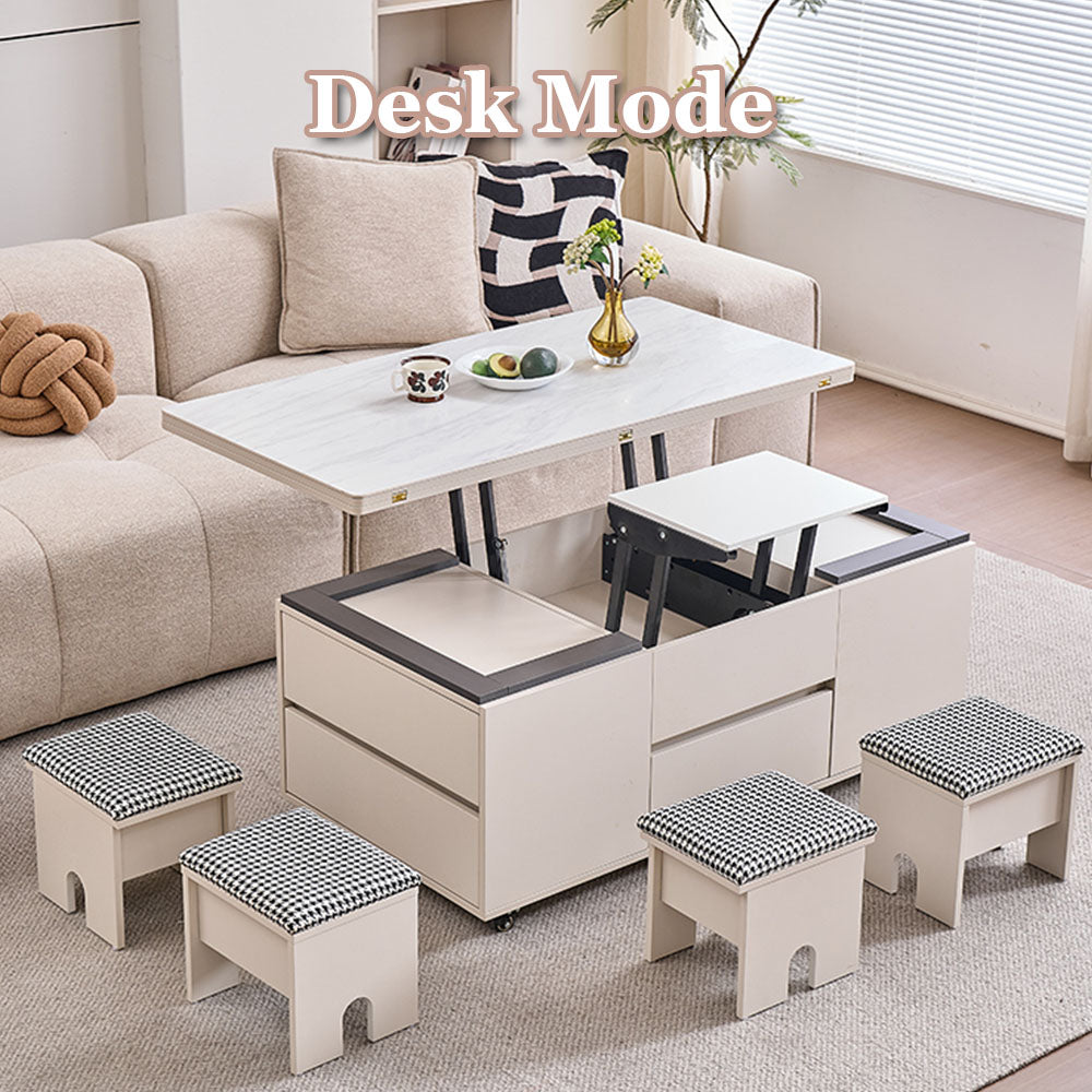Multifunctional Lift-Top Coffee Table 2-in-1 Dining and Work Desk for Small Spaces