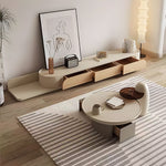 Load image into Gallery viewer, Minimalist Modern Extendable TV Stand with Curved Edges and Low-Profile Design
