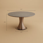 Load image into Gallery viewer, Modern Round Dining Table Scratch-Resistant Surface and Wooden Creative Base Perfect for 4-6 People
