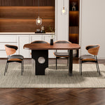 Load image into Gallery viewer, Modern Oval Dining Table with Unique Black and Clear Acrylic Legs
