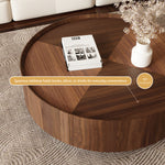 Load image into Gallery viewer, 35.1″ Round Wooden Coffee Table Modern Minimalist Design Large Storage Space
