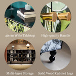 Load image into Gallery viewer, 59'' Vintage Hand-Painted Sideboard Artistic Retro Buffet Cabinet with Bold Geometric Patterns
