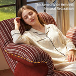 Load image into Gallery viewer, Modern Rocking Lounge Chair Striped Upholstery Accent Chair Curved Armrest Relax Chair
