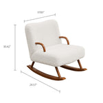 Load image into Gallery viewer, 24&#39;&#39;Sherpa Rocking Chair Cozy Lounge Armrest Natural Wood Base
