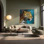 Load image into Gallery viewer, Handcrafted Painting Regal Roar The Majestic Leopard in Bold Colors and Textured Elegance
