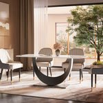 Load image into Gallery viewer, Square Dining Table Contemporary U-Shaped Metal Base Perfect for 4-6 People
