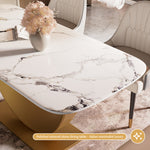 Load image into Gallery viewer, Square Dining Table Contemporary U-Shaped Metal Base Perfect for 4-6 People
