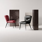 Load image into Gallery viewer, Modern Curved Leather Dining Chair 1-Piece Upholstered Accent Chair
