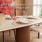 Load image into Gallery viewer, 62.9''/70.8''Modern Oval Dining Table Timeless Elegance Meets Lasting Craftsmanship
