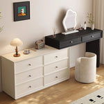 Load image into Gallery viewer, Solid Wood Vanity Desk with Side Cabinet and Upholstered Stool
